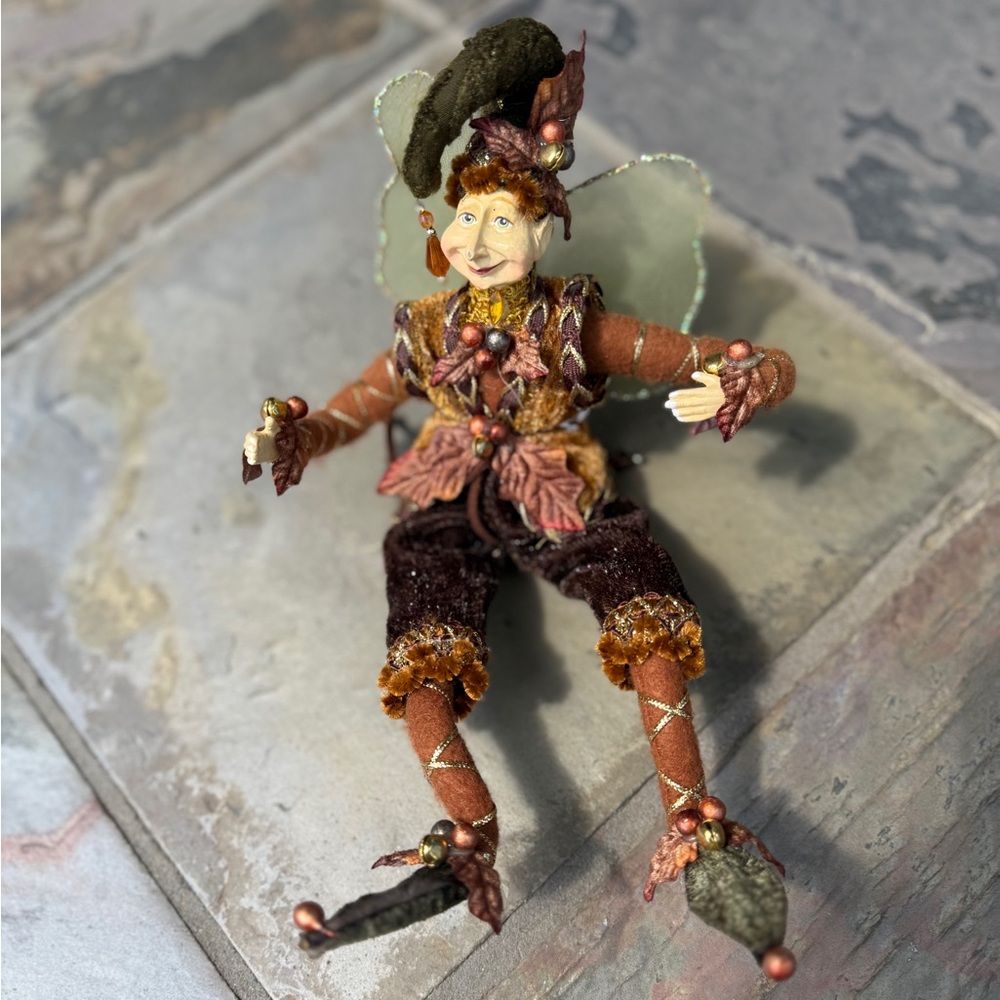 Mark Roberts Whimsical Fairy Doll with Green and Brown Outfit